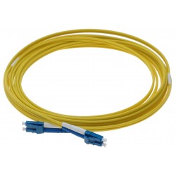 Fiber patch cable, single mode, LC-LC, 10cm, 9/125my, Yellow, LSZH, Duplex