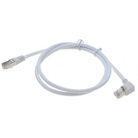 RJ45 patchkabel STP 90 ° vinkel 1 meter, vit
