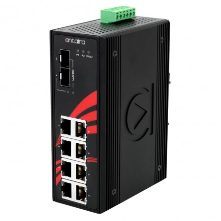 Industriell switch med 8 portar och 10/100/1000 Mbit hastighet Antiara LNP-1002G-10G-SFP