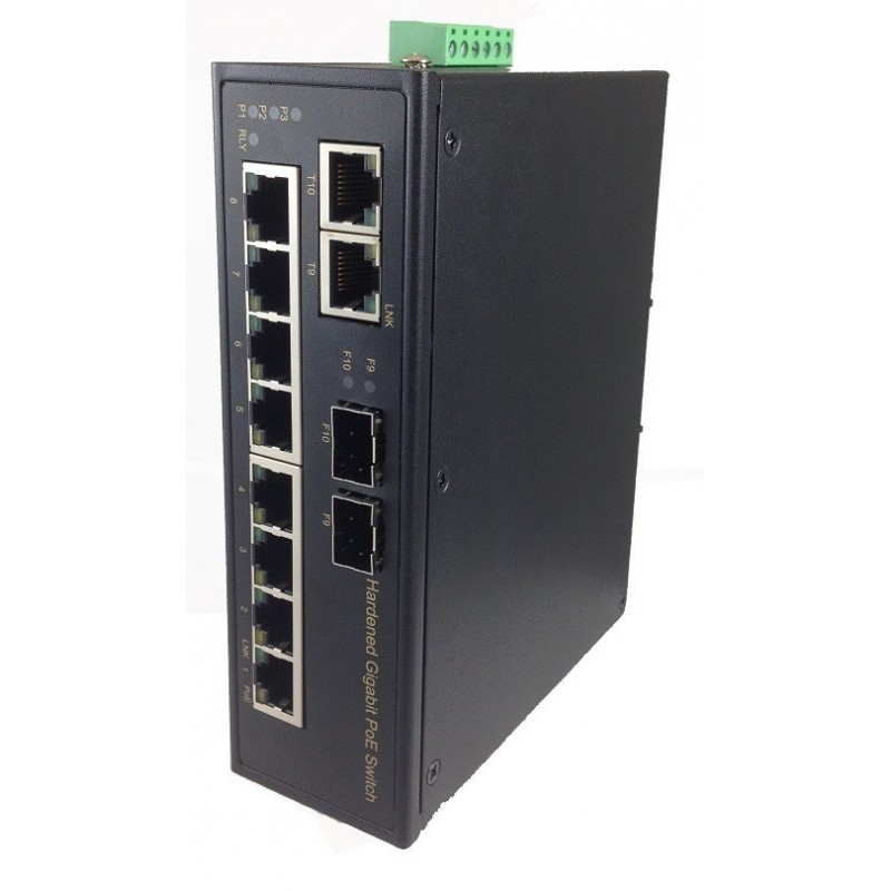10 port switch with 8 x 10/100 / 1000Mbit PoE + 36W + 2 x SFP - Unmanaged