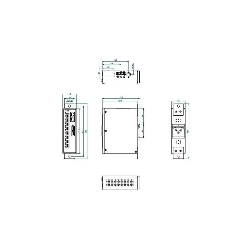 10 portomkopplare med 8 x 10/100 / 1000Mbit PoE + 36W + 2 x SFP - Ej haneeeeterad