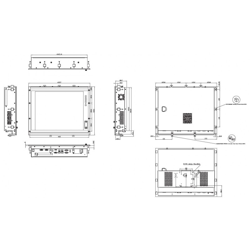 19\" TFT panel PC med Core i3/5/7 CPU, 3.5\" eller 2.5\" HDD slot, ...