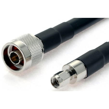 RSMA hane till N-typ hane Wifi-antennkabel, 50 ohm, svart, 15m