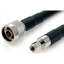 RSMA male to N-Type male Wifi antenna cable, 50 ohm, black, 30 meters