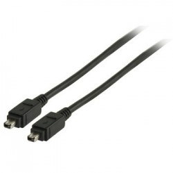 Firewire IEEE 1394 kabel 4-polet han – 4 polet han FW400, sort, 4,5...