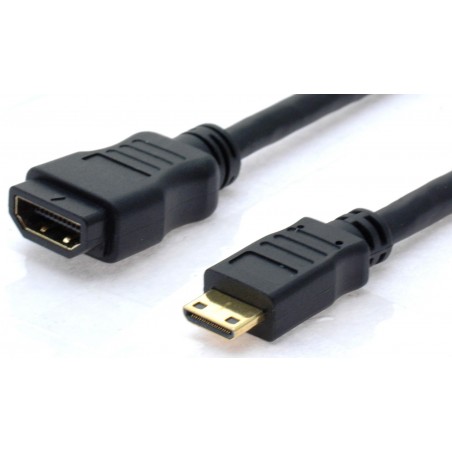 Mini 1.4 HDMI jane - HDMI hona, Extenderkabel, adapterkabel, svart, 3m
