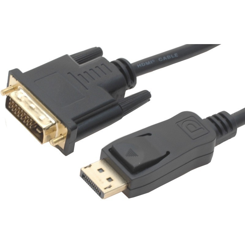 Displayport kabel version 1.2. DP han til DVI-D han, mekanisk lås, ...
