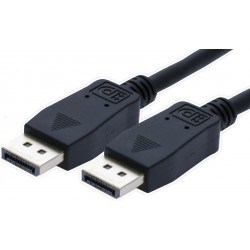 Displayport cable (DP male-male), 5m, black, with mechanical lock