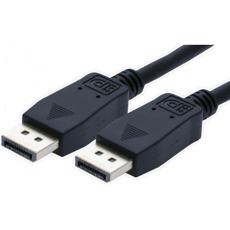 Displayport-kabel (DP hane-hane), 5m, svart, med mekaniskt lås