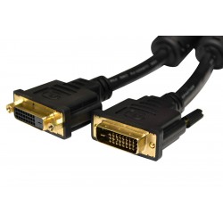 DVI kabel, DVI-D han til DVI-D hun, Dual Link, sort, 5,0mforDVI kabler