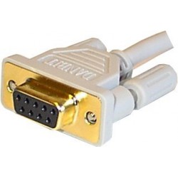 SUB D RS232 tilpasningskabel, DB9 hun - DB9 hun, AWG28, grå, 10mfor...