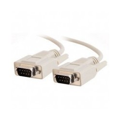 SUB D RS232 seriel tilpasningskabel, DB9 hane - DB9 hane, AWG28, grå, 0,75m