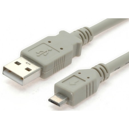 Micro USB-kabel för smartphones, A jane - Micro B jane, AWG28, grå, 5,0m