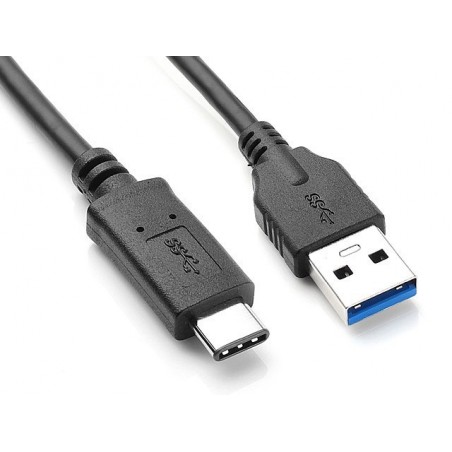 USB-C™ till USB-A 3.0/3.1 Laddningskabel 60W, SuperSpeed+, kort 10GBit/s - Typ C - A hane, svart, 0,5m
