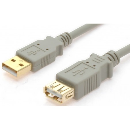 USB 2.0-kabel, A jane - A hon, AWG28, grå, 0,75m