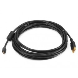 Quality USB 3.0 and USB 2.0 Extension cable with Ferrits, A male - A Female, AWG28, black, 5,0m