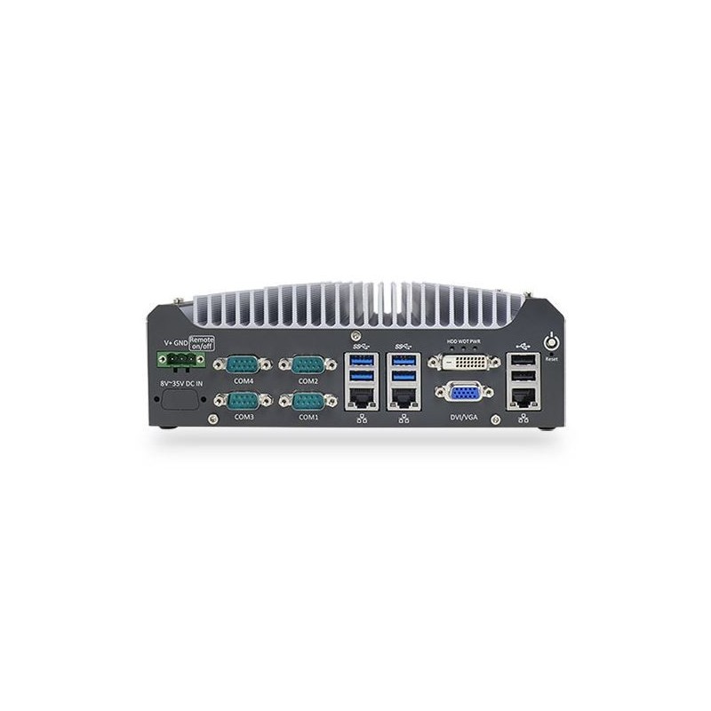 Embedded PC i3 ​​I5 I7 Fläktlös, Industrial Embedded box PC med RS232, USB, DIN monterad 12VDC 24VDC