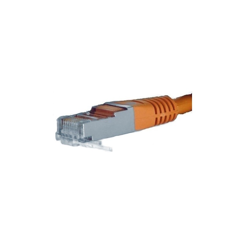 Network cable, screened and crossed, 1.5 m, orange, DANBIT