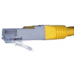 Network cable, unshielded and crossed, 1.5 m, yellow, DANBIT