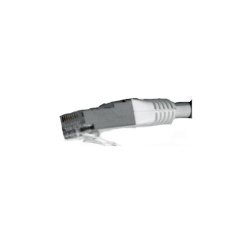 Network cable, shielded and crossed, 1.5 m, white, DANBIT