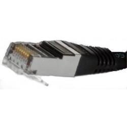 Network cable, screened and crossed, 2 m, black, DANBIT
